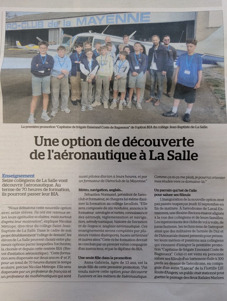 Article Courrier de la Mayenne BIA